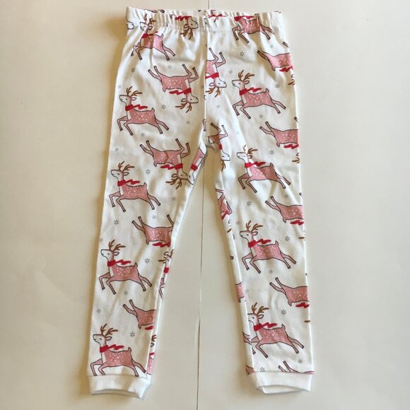 New Christmas Pajamas 2T Reindeer Red Pink Top Pants Tutu Skirt Reindeer - Picture 6 of 7